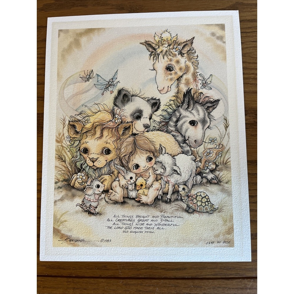 Jody Bergsma Signed Art Print ~ 1983 ~ All Things Bright and Beautiful...